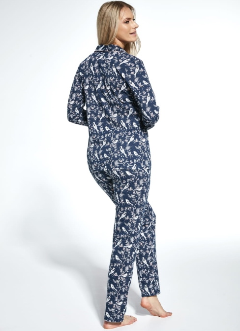 Pijama de damă cu nasturi CORNETTE.1117 JANE NAVY BLUE