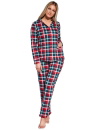 Pijama de damă cu nasturi CORNETTE.1123 ROXY NAVY BLUE/RED