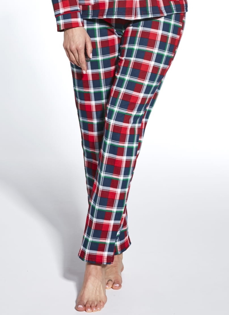 Pijama de damă cu nasturi CORNETTE.1123 ROXY NAVY BLUE/RED