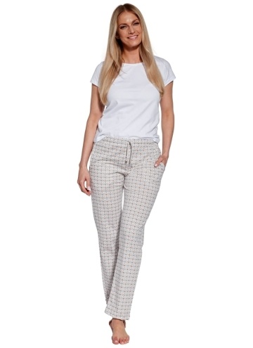 Spodnie damskie długie Cornette.1159 różowe/grey/beige
