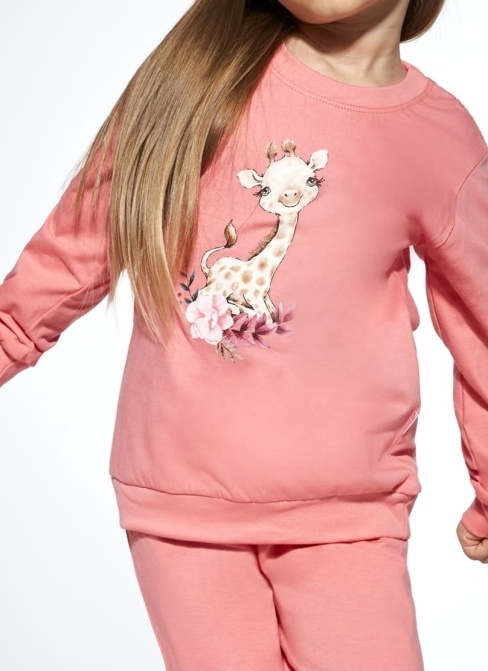Piżama dziewczęca Cornette.1429 Giraffe różowy