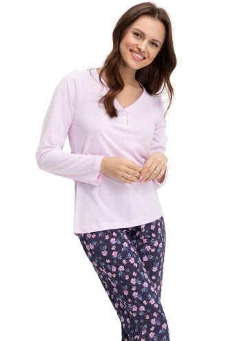 Pijama dama LUNA.1207 roz deschis