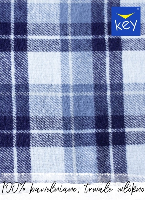 Piżama męska z flaneli bawełnianej KEY.1024 szary-kratka