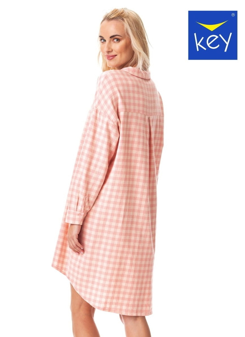 Flanel hálóing KEY.1039 peach