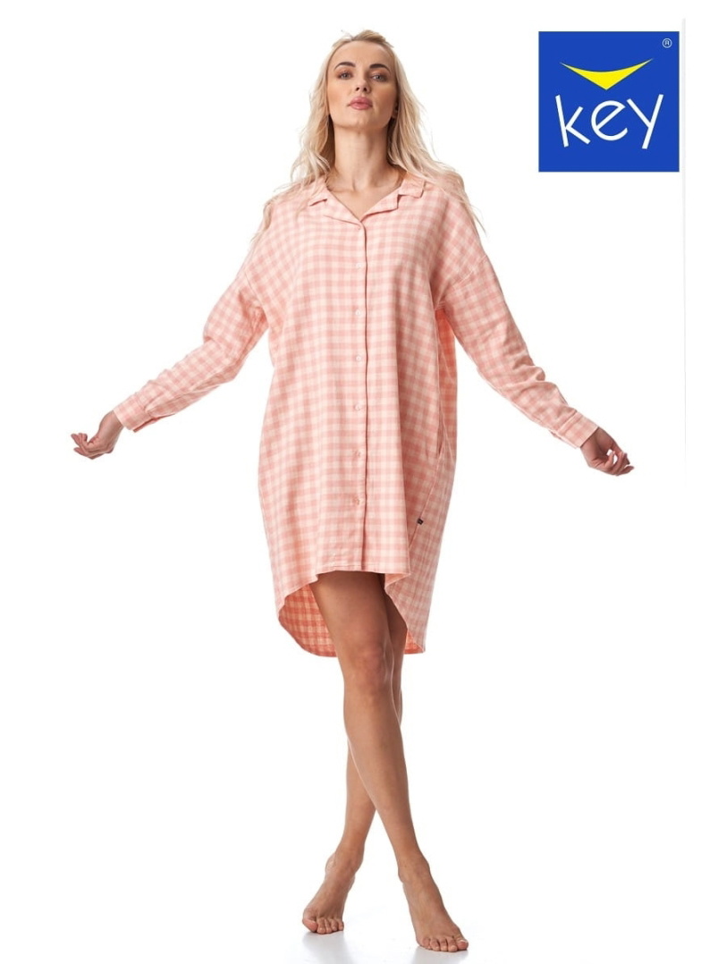 Flanel hálóing KEY.1039 peach