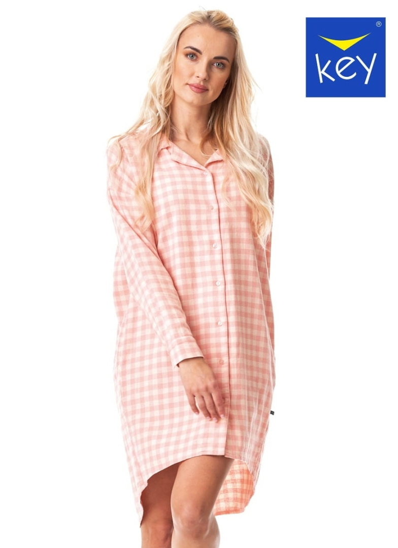 Flanel hálóing KEY.1039 peach