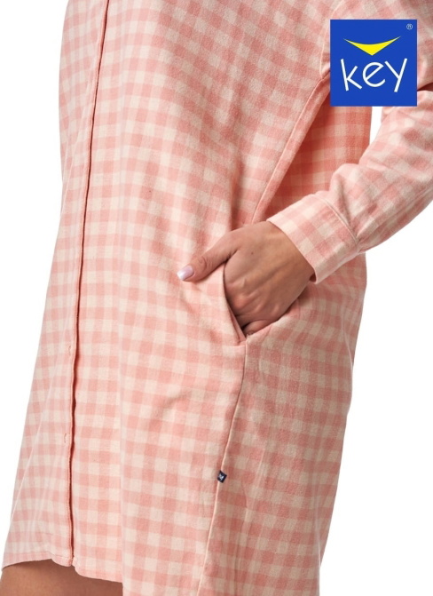 Flanel hálóing KEY.1039 peach