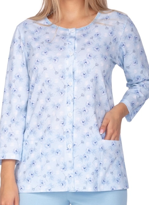 Dámské rozepínací pyžamo REGINA.1195 modrá