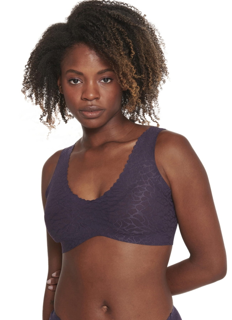 Podprsenka SLOGGI ZERO FEEL LACE 2.0 BRALETTE BLUEBERRY