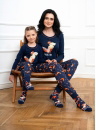 Pijama dama ITALIAN FASHION WASILLA lung albastru închis/print