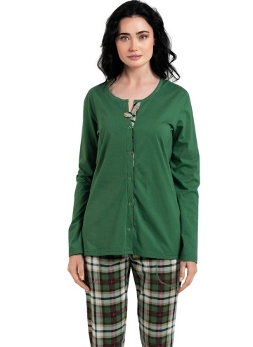 Dámské pyžamo ITALIAN FASHION ASAMA dlouhé zelená/print