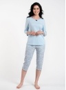 Piżama damska Italian Fashion SALLI 3/4+3/4 niebieski