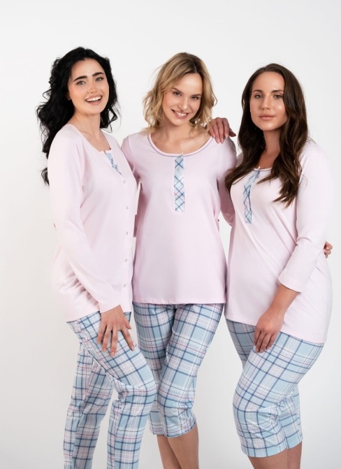 Dámské pyžamo ITALIAN FASHION ALLISON růžová/print 3/4