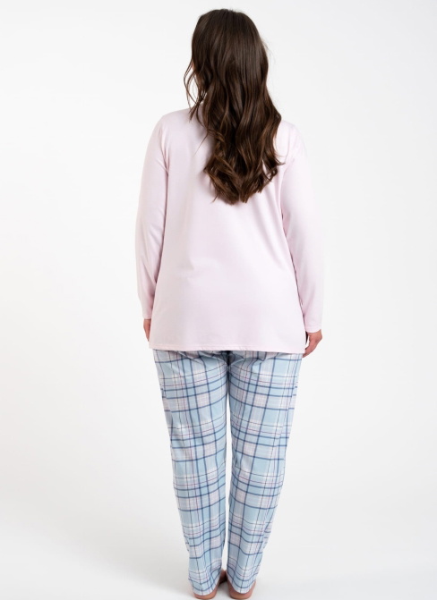 Pijama dama ITALIAN FASHION EMILLY lung roz/print