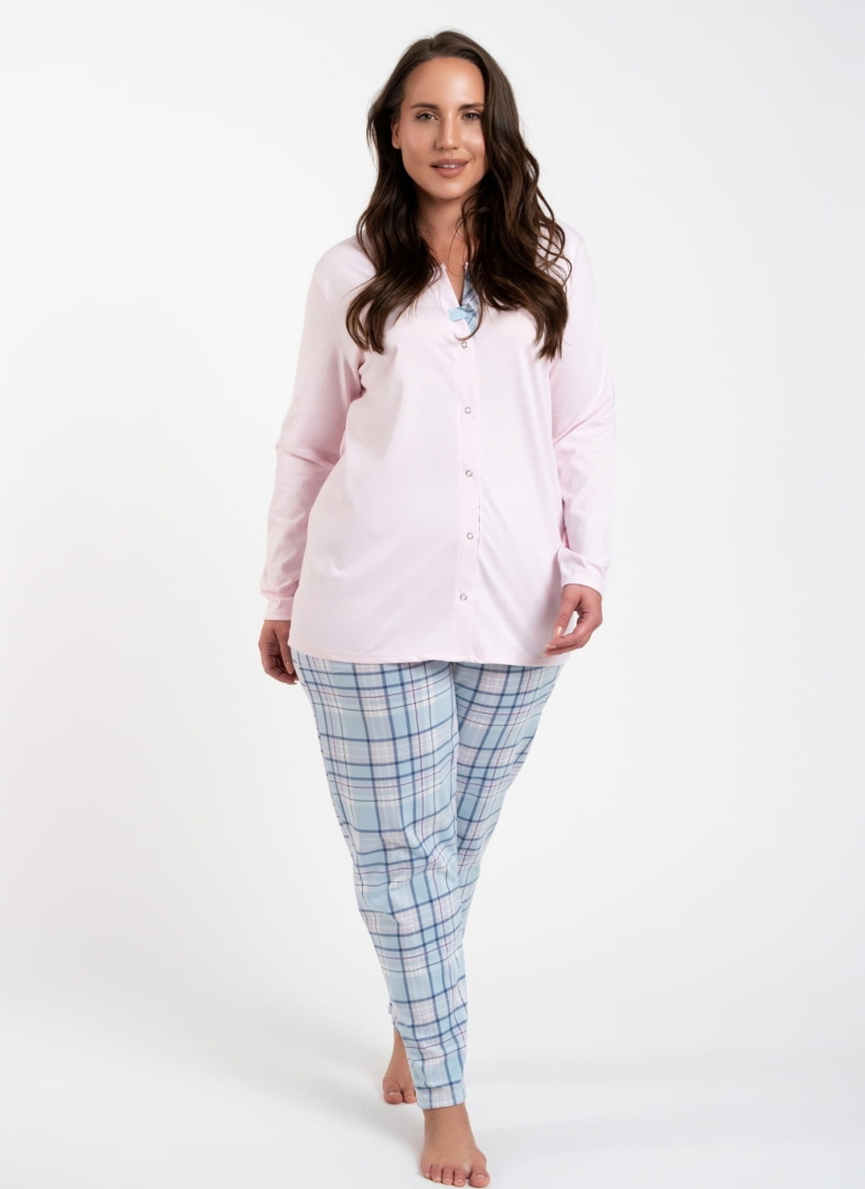 Pijama dama ITALIAN FASHION EMILLY lung roz/print