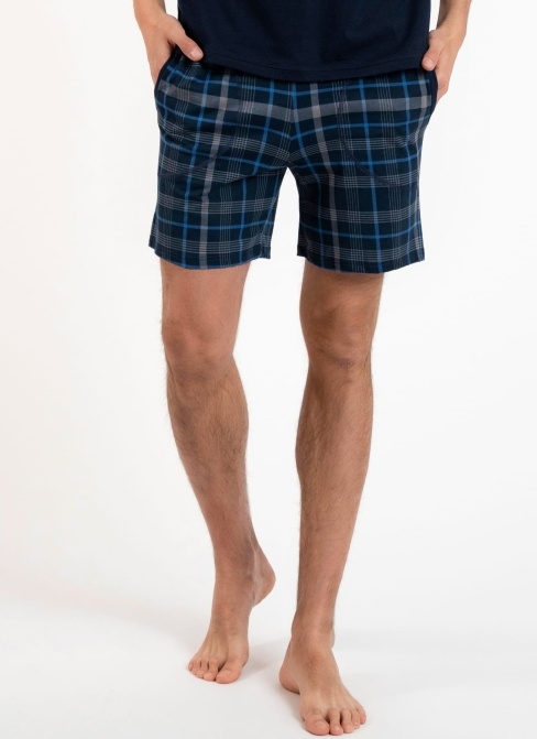 Pánské pyžamo ITALIAN FASHION RUBEN krátká tmavě modrá/print