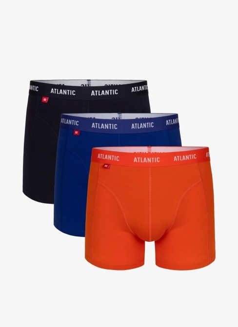 Pánské boxerky ATLANTIC.1087 oranžová-tmavě modrá