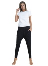 Pantaloni dama ITALIAN FASHION GREY lung negru