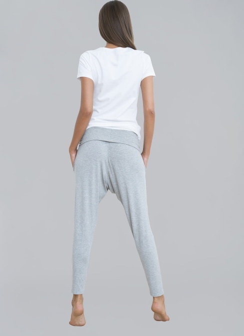 Pantaloni dama ITALIAN FASHION GREY lung melange