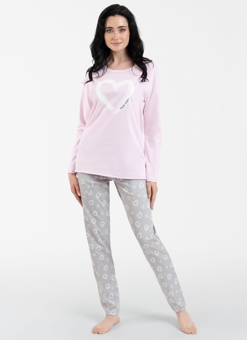 Dámské pyžamo ITALIAN FASHION NOELIA dlouhé růžová/print