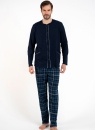Pánské pyžamo ITALIAN FASHION JAKUB dlouhé tmavě modrá/print