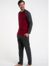 Pijama bărbați ITALIAN FASHION MORTEN lung burgundy/melange