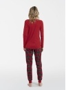 Dámské pyžamo ITALIAN FASHION TESS dlouhé červená/print