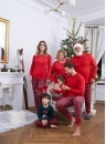 Dámské pyžamo ITALIAN FASHION TESS dlouhé červená/print