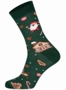 Ponožky vánoční ITALIAN FASHION S136D dlouhé zelená/hnědá/červená