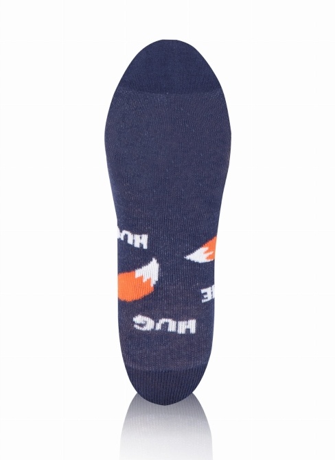 Ponožky ITALIAN FASHION S160D WITALIS dlouhé tmavě modrá/oranžová