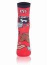 Ponožky ITALIAN FASHION S162D COOKIES dlouhé tmavě modrá/červená