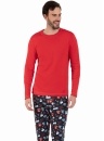 Pánské pyžamo ITALIAN FASHION ROJAS dlouhé červená/print
