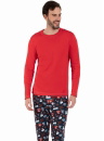 Pijama bărbați ITALIAN FASHION ROJAS lung roșu/print