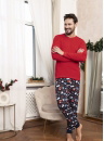 Pijama bărbați ITALIAN FASHION ROJAS lung roșu/print