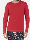 Pijama bărbați ITALIAN FASHION ROJAS lung roșu/print