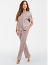 Pijama dama ITALIAN FASHION BETTY scurt lung CAPPUCCINO/CAPPUCCINO