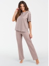 Pijama dama ITALIAN FASHION BETTY scurt lung CAPPUCCINO/CAPPUCCINO