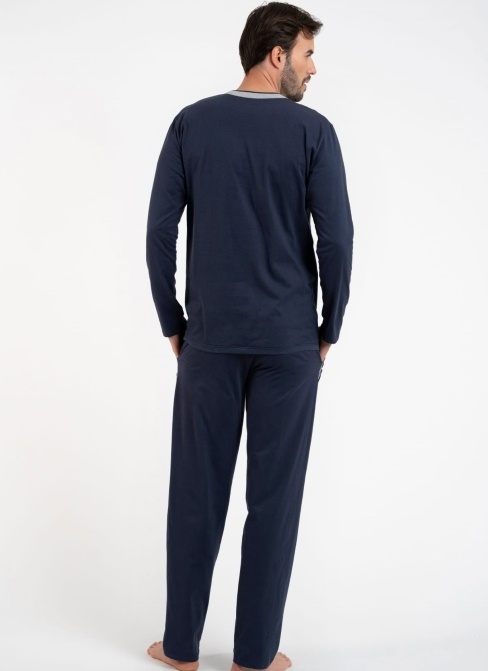 Pánské pyžamo ITALIAN FASHION ZBYSZEK dlouhé tmavě modrá