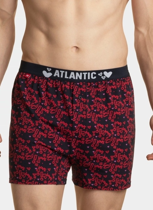 Pánské boxerky ATLANTIC.1117 červená-tmavě modrá