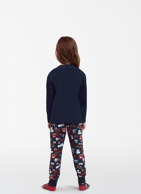 Dívčí pyžamo ITALIAN FASHION MAKALA dlouhé tmavě modrá/print