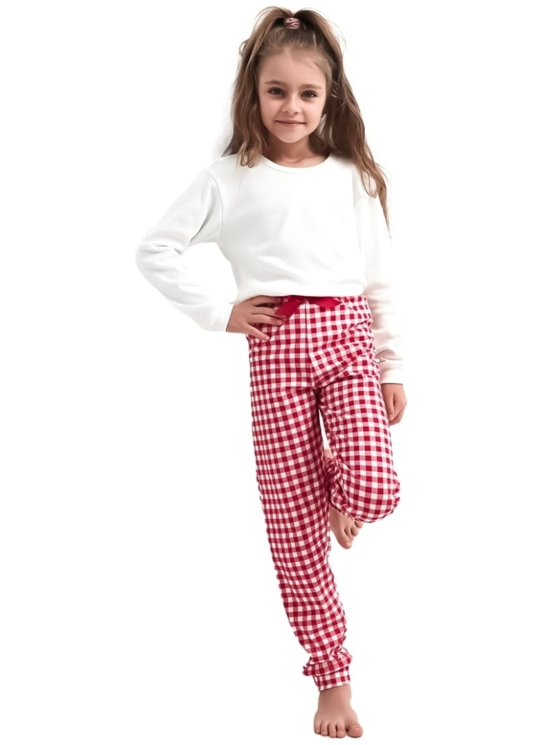 Dívčí pyžamo SENSIS.1249 smetanová/ červená