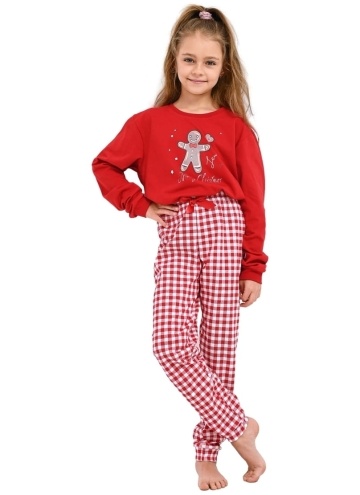 Piżama dziewczęca SENSIS.1279 czerwony/ biały