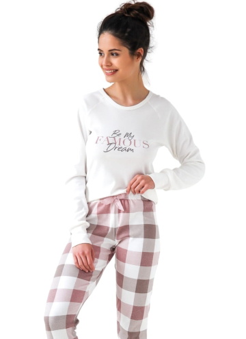 Pijama pentru femei SENSIS.1303 crem/roz/maro