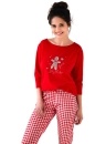 Dámské pyžamo SENSIS CHRISTMAS COOKIE červená/ bílá