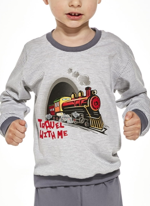 Pijama băieți CORNETTE.1474 TRAIN gri