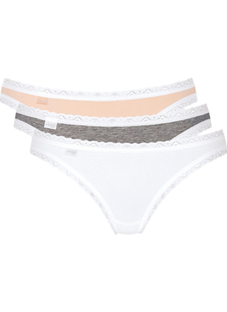 Chiloți dama SLOGGI 24/7 WEEKEND TANGA C3P WHITE - LIGHT COMBINATION