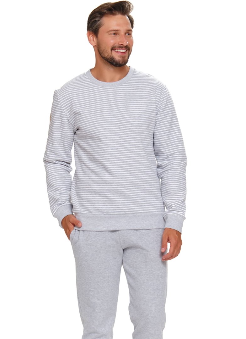 Hřejivé pánské pyžamo DOCTOR NAP PMB.5248 GREY