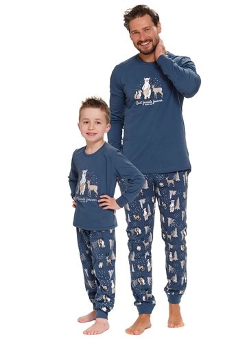 Pyžamový komplet pro otce a syna lesní zvířata