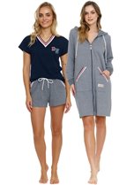 Set în stil sportiv halat și pijama NAVY BLUE