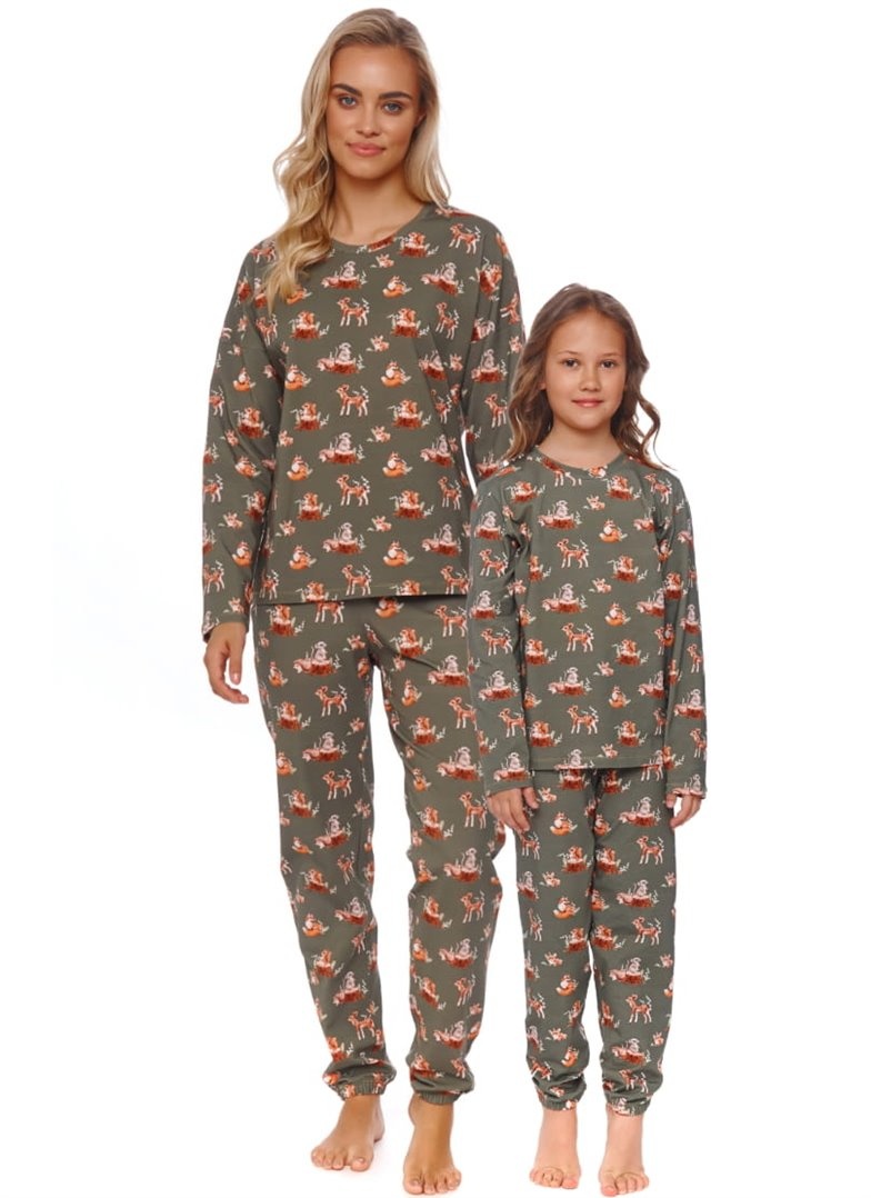 Pyžamová souprava FOREST GREEN ORGANIC pro matku a dceru